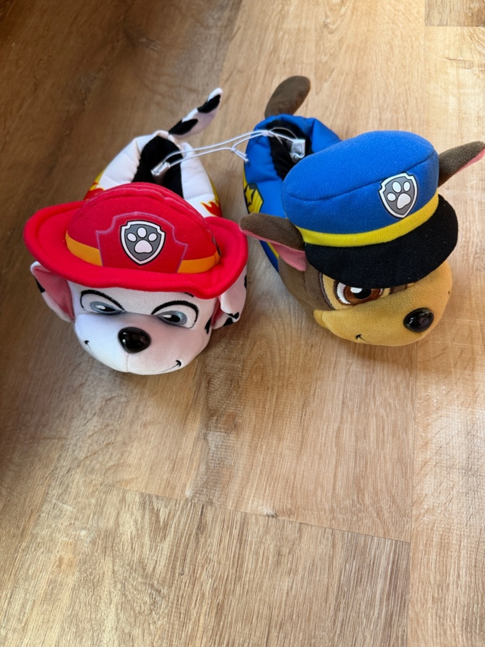 NWOT Paw Patrol Plush Character Slippers Marshall & Chase size toddler 11/12